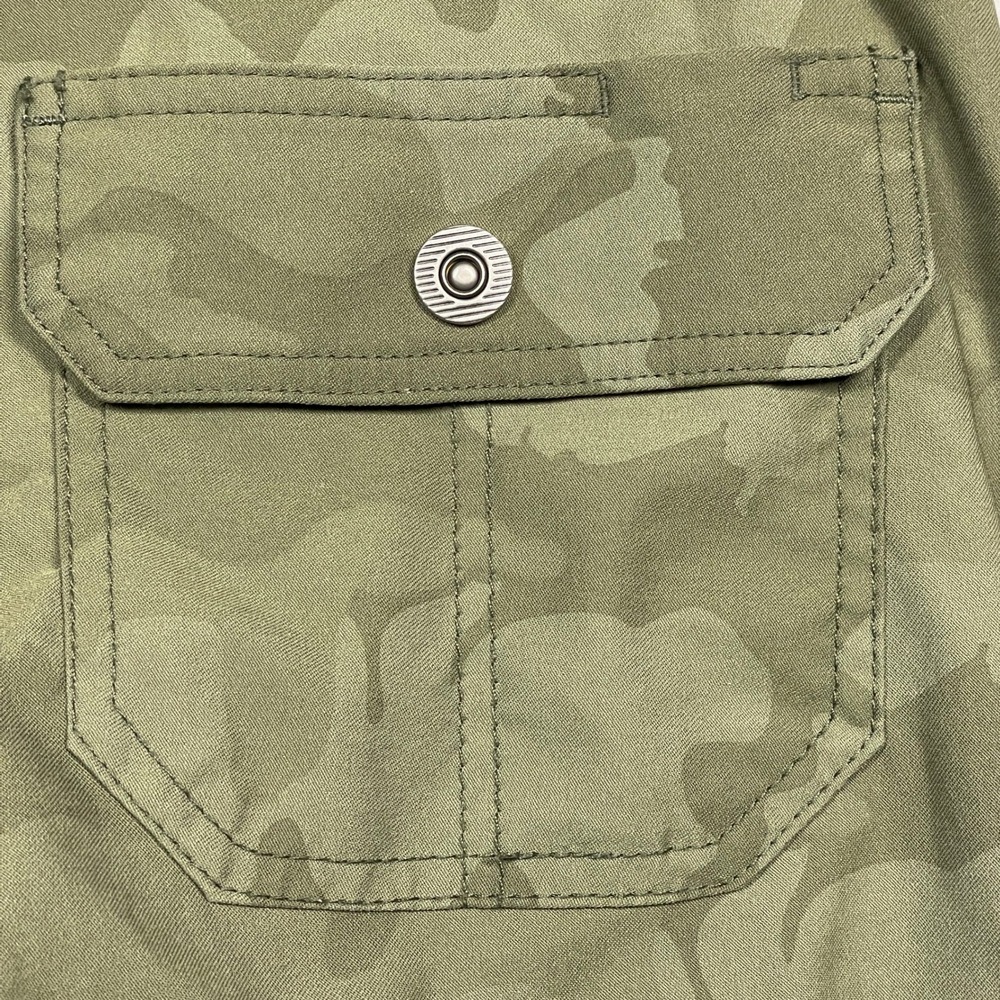 prAna Halle Straight Leg Pants Womens 2 Green Camo Hiking Cargo Stretch Mid Rise - Picture 14 of 16